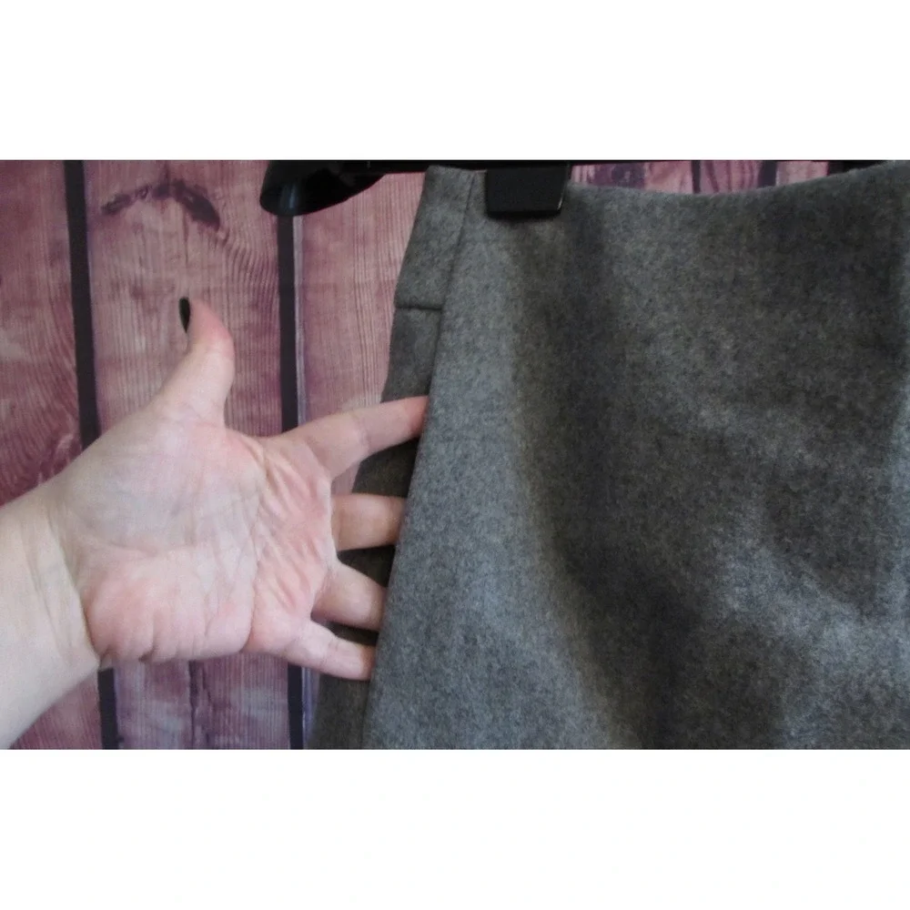 Vintage J.Crew Women's 100% Wool Melton A-Line Mini Skirt Gray Pockets 10 Preppy